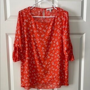 Chaus New York Women's Coral Floral Top